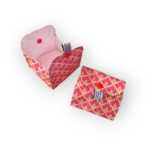 pochette à savon double éventails rouge