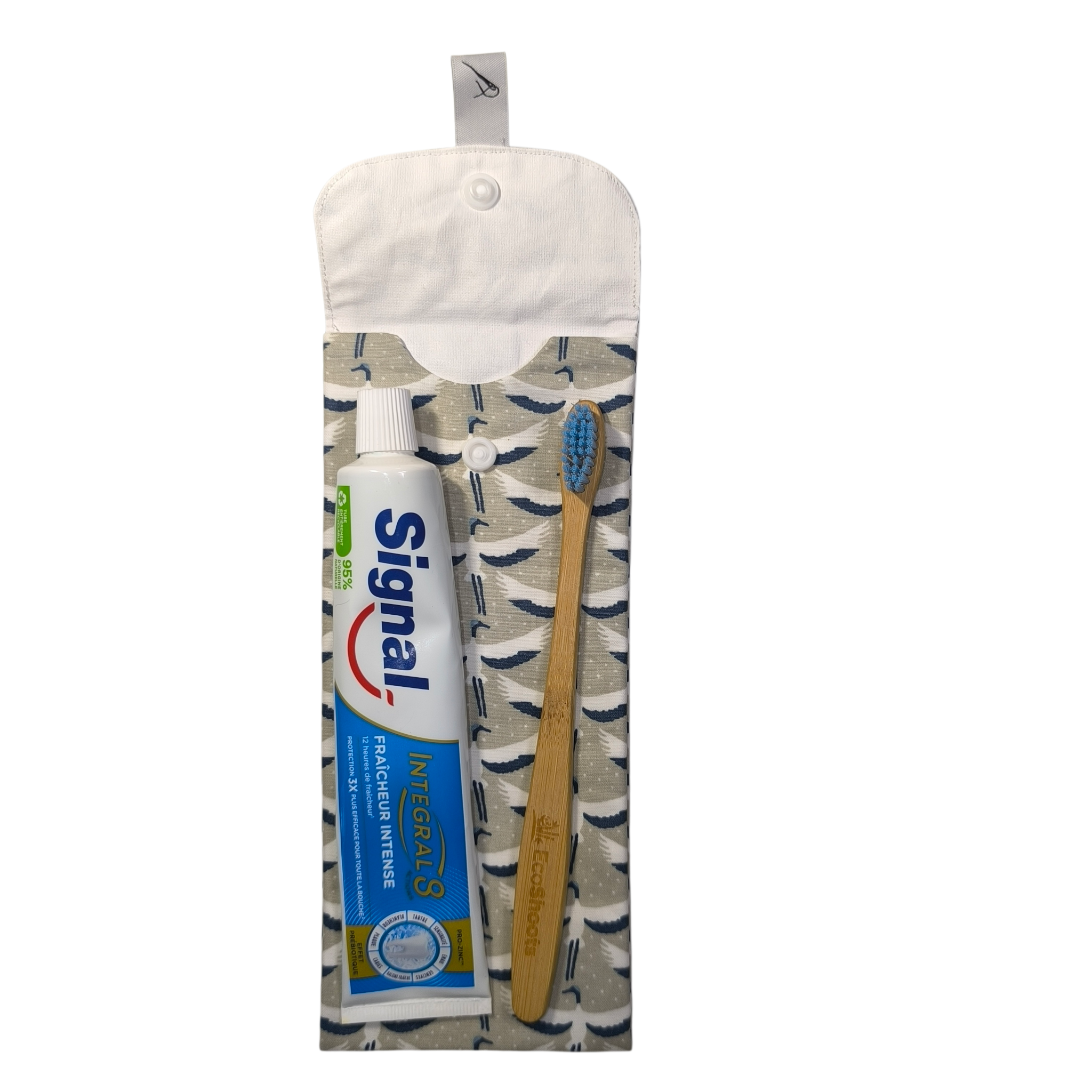 étui à brosse à dents Cigogne ouvert