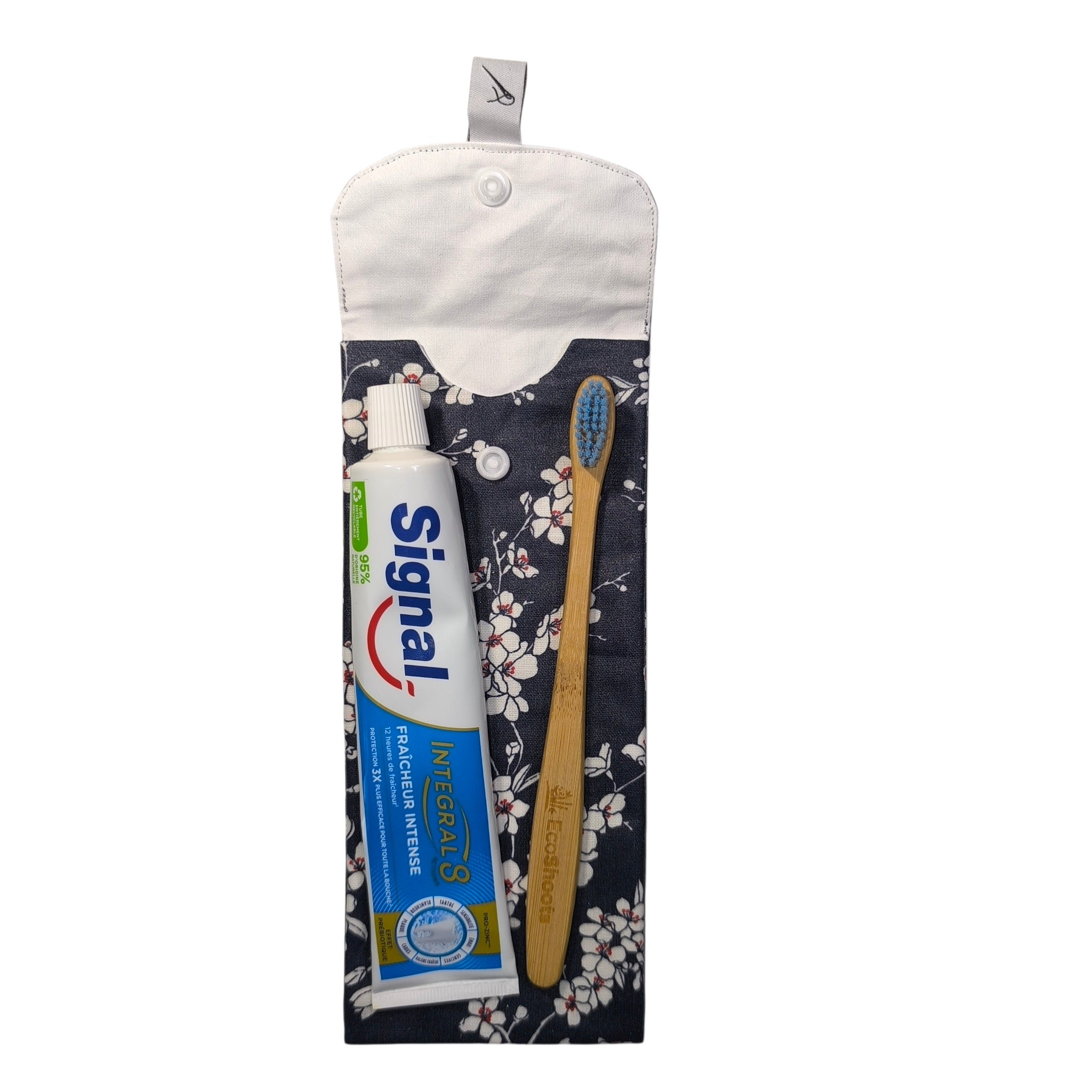 étui à brosse à dents sakura ouvert tube de dentifrice