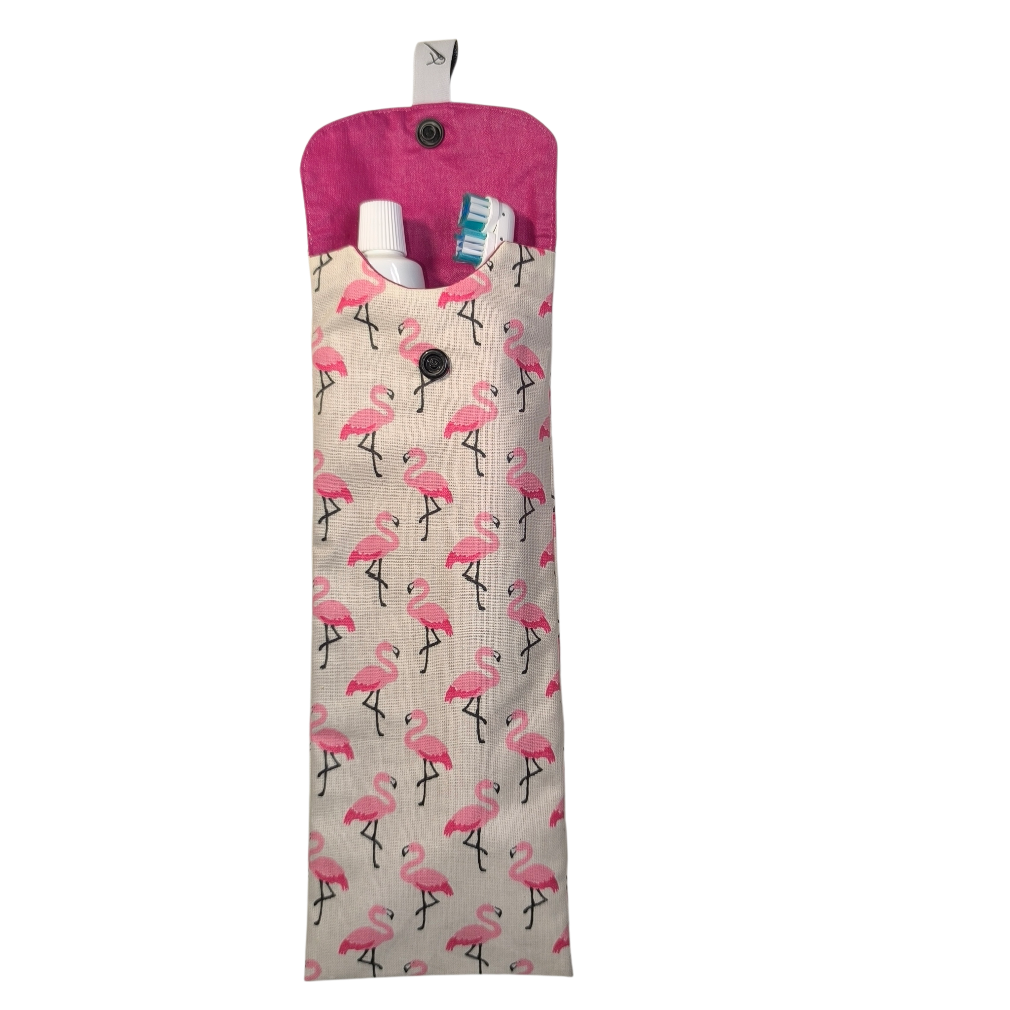 étui à brosse à dents électrique flamand rose ouvert