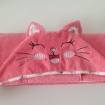 cape de bain chat rose kawaii