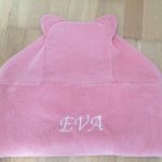 cape de bain raton laveur rose et gris broderie prénom