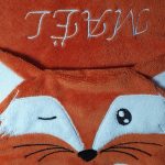 cape de bain renard roux personnalisation broderie prénom