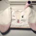 cape de bain lapin bélier beige et rose